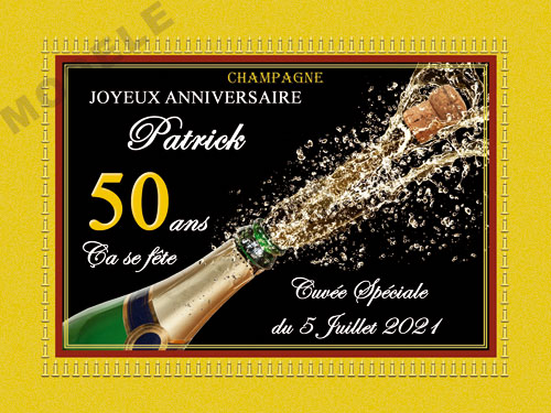 etiquette de champagne personnalisable pour anniversaire can 01