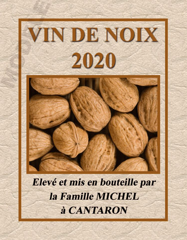 étiquette personnalisée pour bouteille de vin de noix evn 01