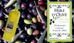 étiquette personnalisée pour bouteille d'huile d'olive