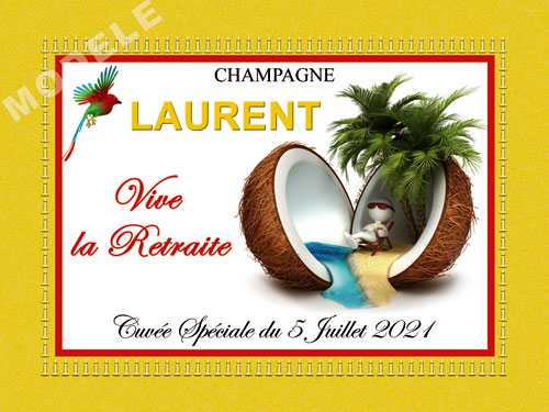 etiquette de champagne personnalisable pour retraite ret 01