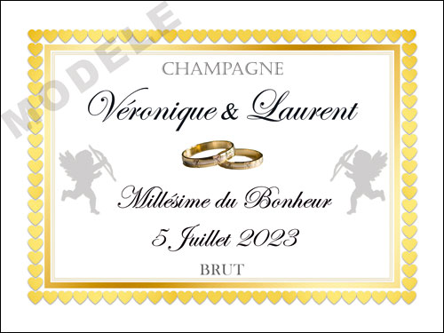 etiquette de champagne personnalisable pour mariage aema63