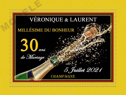 etiquette de champagne personnalisable pour anniversaire de mariage ani 13