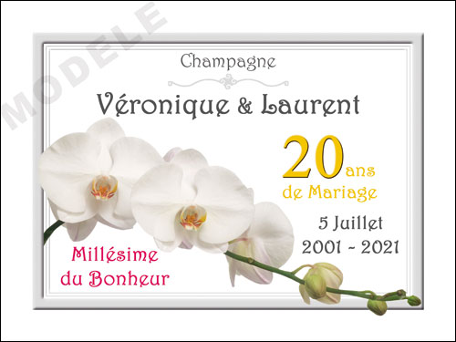 etiquette de champagne personnalisable pour anniversaire de mariage ani 19