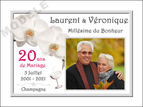 etiquette personnalisée anniversaire de mariage pour bouteille de champagne ani 20