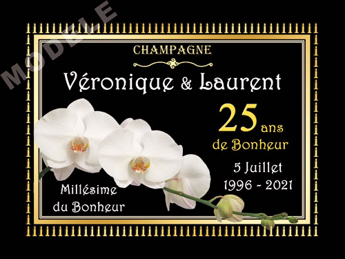 etiquette personnalisée anniversaire de mariage pour bouteille de champagne ani 21