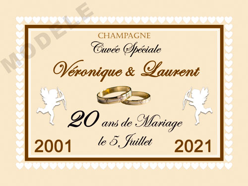 etiquette personnalisée anniversaire de mariage pour bouteille de champagne ani 24