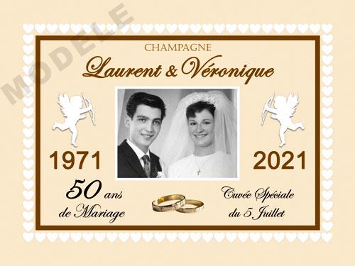 etiquette personnalisée anniversaire de mariage pour bouteille de champagne ani 25