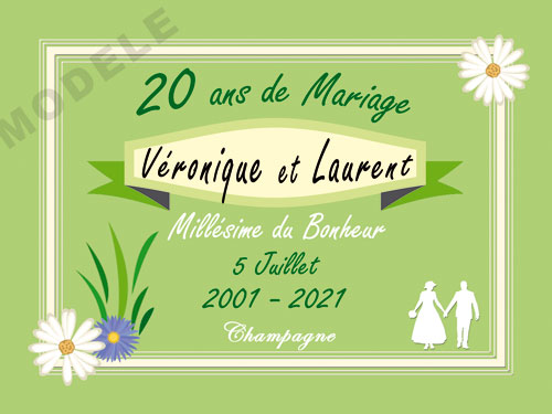 etiquette personnalisée anniversaire de mariage pour bouteille de champagne ani 26