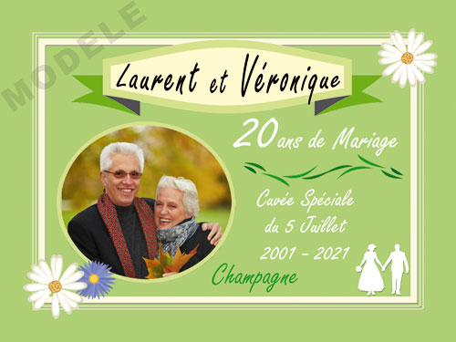 etiquette personnalisée anniversaire de mariage pour bouteille de champagne ani 27