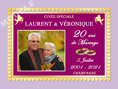 etiquette personnalisée anniversaire de mariage pour bouteille de champagne ani 29