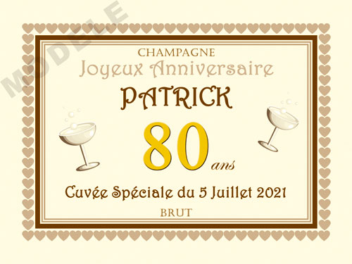 etiquette personnalisée anniversaire pour bouteille de champagne can 22