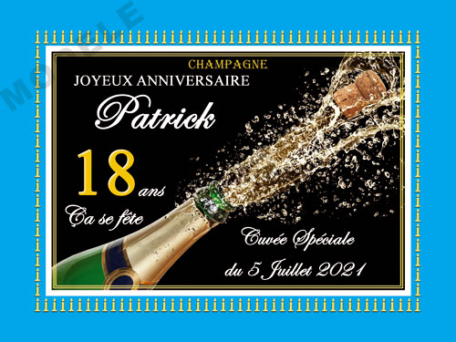 etiquette anniversaire pour bouteille de champagne can 43