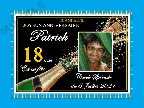 etiquette anniversaire pour bouteille de champagne can 44