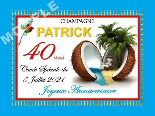 etiquette anniversaire pour bouteille de champagne can 45