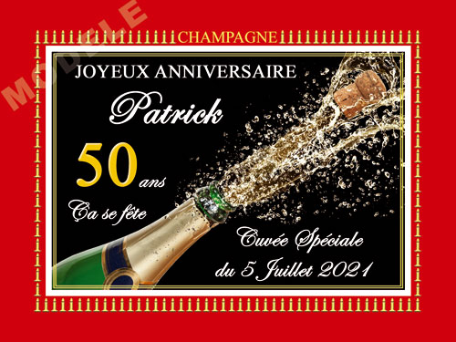 etiquette anniversaire pour bouteille de champagne can 48