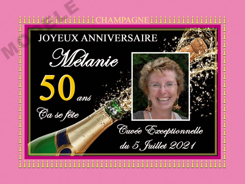 etiquette anniversaire pour bouteille de champagne can 51