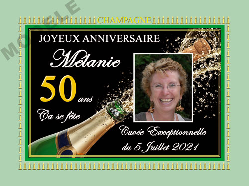 etiquette anniversaire pour bouteille de champagne can 52