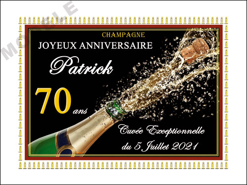 etiquette anniversaire pour bouteille de champagne can 53