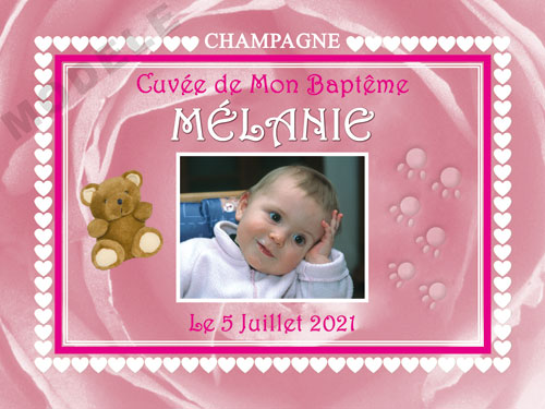 etiquette de champagne personnalisable pour baptême eba 07