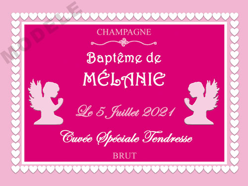 etiquette de champagne personnalisable pour baptême eba 15