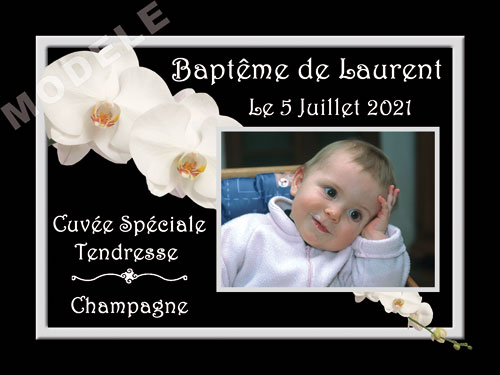 etiquette personnalisée baptême pour bouteille de champagne eba 22