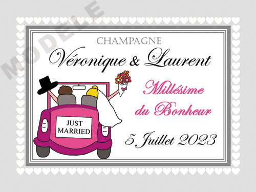 étiquette de champagne personnalisable pour mariage ema 07