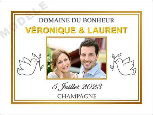 étiquette de champagne personnalisable pour mariage ema 15