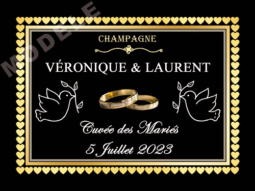 étiquette de champagne personnalisable pour mariage ema 16