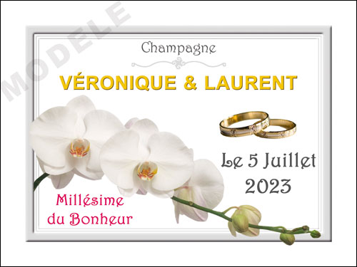 étiquette personnalisée mariage pour bouteille de champagne ema 20