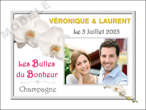 étiquette personnalisée mariage pour bouteille de champagne ema 21