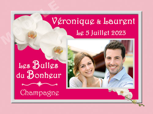 étiquette personnalisée mariage pour bouteille de champagne ema 22