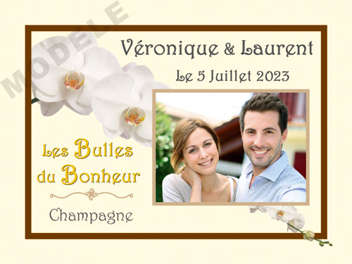 étiquette personnalisée mariage pour bouteille de champagne ema 25