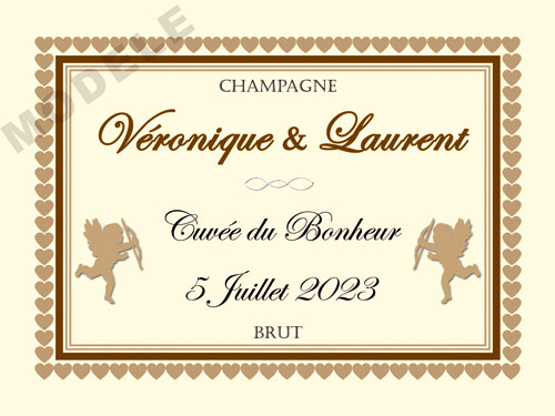 étiquette personnalisée mariage pour bouteille de champagne ema 26