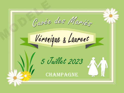 étiquette personnalisée mariage pour bouteille de champagne ema 28