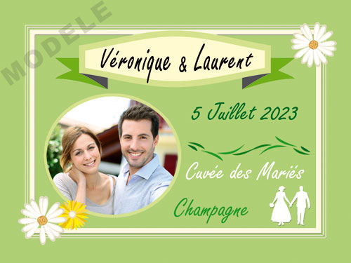 étiquette personnalisée mariage pour bouteille de champagne ema 29