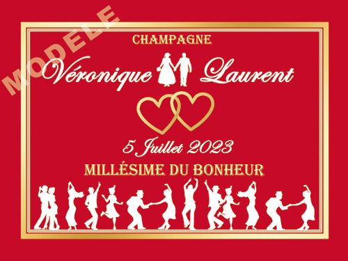 étiquette de mariage pour bouteille de champagne ema 40