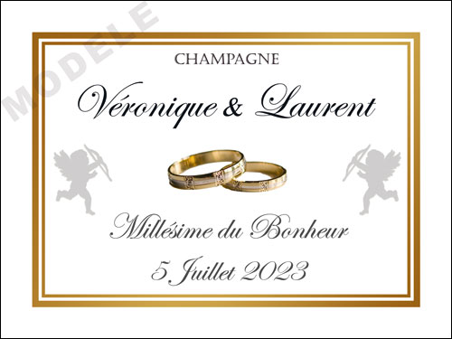 étiquette de mariage pour bouteille de champagne ema 43