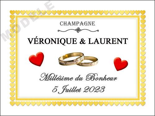 étiquette de mariage pour bouteille de champagne ema 53