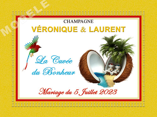 étiquette de mariage pour bouteille de champagne ema 56