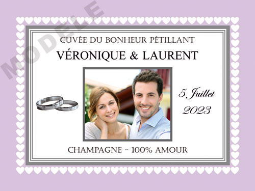 étiquette de mariage pour bouteille de champagne ema 62