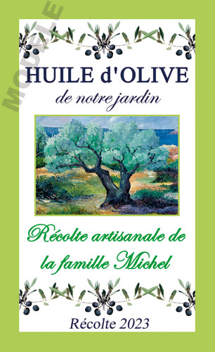 étiquette personnalisable pour huile d’olive ho 02