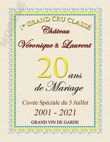 etiquette de vin personnalisable pour anniversaire de mariage vam 02