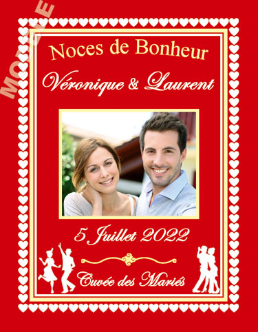 étiquette de vin personnalisable pour mariage vmar 01