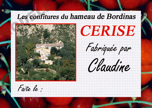 étiquette personnalisée pour confiture de cerise cer 03