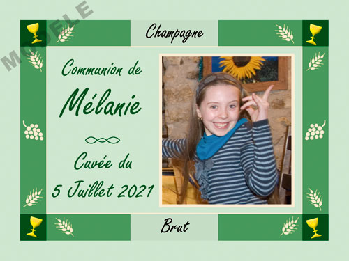 etiquette personnalisée communion pour bouteille de champagne com 13