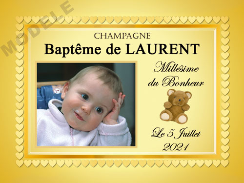 etiquette baptême pour bouteille de champagne eba 49