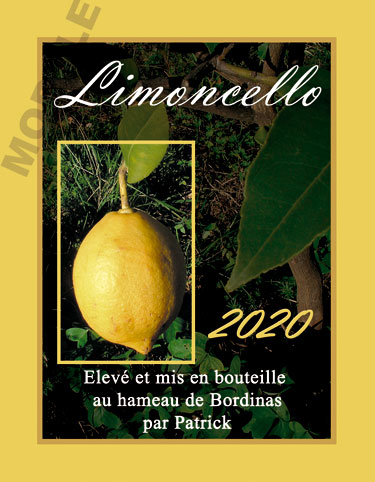 étiquette personnalisée pour bouteille de limoncello evl 01