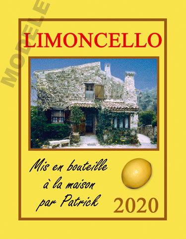 étiquette personnalisée pour bouteille de limoncello evl 02