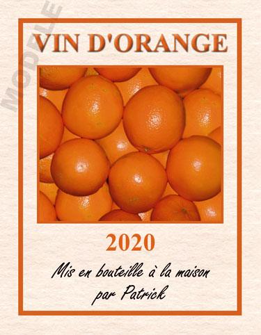 étiquette personnalisée pour bouteille de vin d’orange evo 02