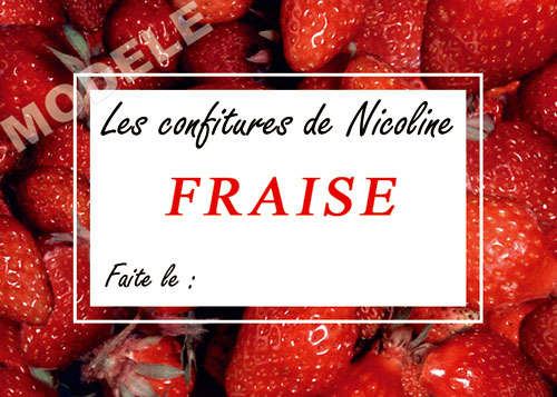 étiquette personnalisée pour confiture de fraise fra 01